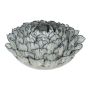 Vaso in ceramica a forma di fiore di loto MARILUNA, realizzato a mano, blu, 18cm, Ø43cm