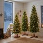 Albero di Natale artificiale stretto OULU SPEED, LED, 150cm, Ø60cm