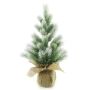 Albero di Natale artificiale PORI, effetto ghiacciato, sacco di iuta naturale, 30cm, Ø15cm