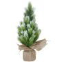 Albero di Natale artificiale PORI, effetto ghiacciato, sacco di iuta naturale, 40cm, Ø20cm