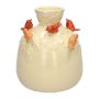 Bottiglia a forma di palloncino BIRDIE in ceramica, con uccelli 3D, beige-rosso-arancione, 22,5 cm, Ø 19 cm