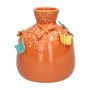Bottiglia a palloncino KIMANA in ceramica, farfalle e libellule 3D, arancione-giallo-blu, 16 cm, Ø 14 cm