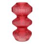 Vaso da tavolo in vetro LUCELLE con scanalature, rosso ciliegia, 30cm, Ø16cm