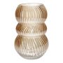 Vaso da tavolo ORLUNE in vetro, con scanalature, ambra iridescente, 24 cm, Ø 15,7 cm