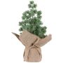 Albero decorativo larice ARKY in sacchetto di juta, ghiacciato, 21cm