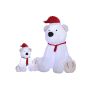 Orso polare decorativo XXL CASIMARO, gonfiabile, morbido, LED, bianco, 165x170x183cm