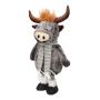 Toro decorativo in peluche STADEN, in piedi, grigio, 20x13x46cm