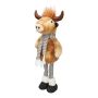 Toro decorativo in peluche STADEN, in piedi, marrone-grigio, 25x18x67cm