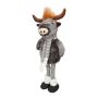 Toro decorativo in peluche STADEN, in piedi, grigio, 25x19x67cm