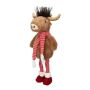 Toro decorativo di peluche STADEN, in posizione eretta, marrone-rosso, 25x18x67cm