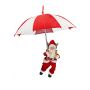 Babbo Natale SISSON da appendere con ombrello, LED, rosso-bianco, 77cm, Ø70cm