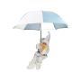 Babbo Natale SISSON da appendere con ombrello, LED, azzurro-bianco, 60cm, Ø50cm