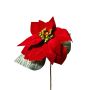 Poinsettia artificiale in velluto LIBASSE, rosso, 45 cm
