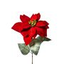 Poinsettia artificiale in velluto LIBASSE, rossa scuro, 65 cm