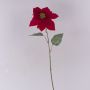 Poinsettia artificiale in velluto LIBASSE, rossa scuro, 65 cm