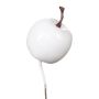 Mela decorativa NIPON con spillo, 6 pezzi, bianca, 2,5 cm