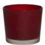 Vaso da piante in vetro ALENA FROST, rosso opaco, 12,5cm, Ø14,5cm