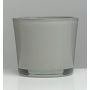 Vaso da piante in vetro ALENA, grigio, 11cm, Ø11,5cm