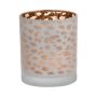 Portacandela SENGA, motivo leopardato, oro opaco, 12,5cm, Ø10cm