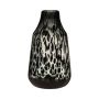 Vaso da fiori RUSSELL, vetro, motivo leopardato, nero-beige-trasparente, 30 cm, Ø 17,5 cm