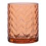 Portacandela FREDERIEKE con scanalature, arancione trasparente, 10 cm, Ø 8,5 cm