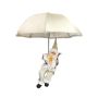 Babbo Natale SISSON da appendere con ombrello, LED, bianco avorio, 77cm, Ø70cm