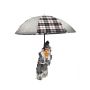 Babbo Natale SISSON da appendere con ombrello, LED, grigio-bianco, 60cm, Ø50cm