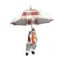 Babbo Natale SISSON da appendere con ombrello, LED, grigio-rosso, 60cm, Ø50cm