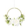 Anello floreale artificiale Peonia, campanula KEFRO, bianco, Ø 25 cm