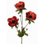 Ramo di anemone in velluto WINFAS, rosso-arancione, 75cm, Ø9-11cm