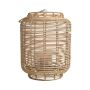 Lanterna a cesto AMBROSIA in rattan, manico, inserto in vetro, beige, 52cm, Ø28cm