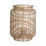 Lanterna a cesto AMBROSIA in rattan, manico, inserto in vetro, beige, 60cm, Ø32cm