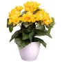 Fiore artificiale begonia SYLINA, vaso decorativo bianco, giallo, 30 cm