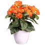 Fiore artificiale Begonia SYLINA, vaso decorativo bianco, arancione, 30 cm