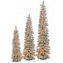 Abete artificiale stretto LEKNES, innevato, LED, 180cm, Ø45cm