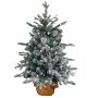Albero di Natale artificiale LYNGDAL, innevato, pigne, LED, sacco di iuta, 60cm, Ø40cm