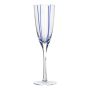 Bicchiere da champagne OCTAVIUS a righe, blu-trasparente, 25cm, Ø7,5cm