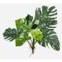 Filodendro artificiale Monstera Deliciosa CYDEN, radici, bastoncino, verde, 75 cm