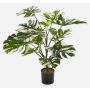 Pianta artificiale Philodendron Monstera Deliciosa Variegata LESATH, verde-bianco, 85cm