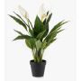Pianta artificiale Monstera RANIESO, vaso decorativo, fiori, bianco, 55 cm