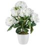 Fiore artificiale ortensia VITROS in vaso decorativo, bianco, 50 cm