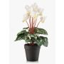 Ciclamino artificiale VERIANA in vaso decorativo, bianco-verde, 30 cm