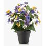 Pansie artificiali NORHA in vaso decorativo, giallo-blu-lilla, 30 cm