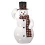 Pupazzo di neve decorativo COLWOOD con funzione di movimento, LED, bianco-rosso-nero, 30cm