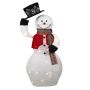 Pupazzo di neve decorativo COLWOOD con funzione di movimento, LED, bianco-rosso-nero, 45cm
