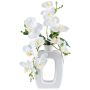 Orchidea Phalaenopsis artificiale DRUKLON, vaso in ceramica, radici, bianco, 40 cm