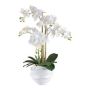 Orchidea Phalaenopsis artificiale STONFER, vaso decorativo bianco, radici, bianco, 70 cm