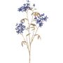 Ramo decorativo albero delle fiamme KONEE con fiori, blu-oro, 80 cm
