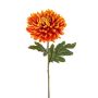 Crisantemo finto DELPHINA, giallo-arancione, 65cm, Ø14cm