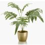 Felce phlebodium artificiale SCORPI in vaso di ceramica dorato, verde-grigio, 65cm